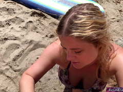 Cheating wife gets creampie from surf instructor