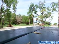 Cocksucking lifeguard analized on the beach