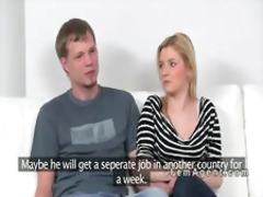 Agent sucks cock after his girlfriend